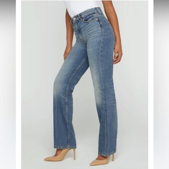 Guess Jeans Eco High-Rise 80s Straight Leg Denim Jeans In Confidence Wash - Picture 5 of 14